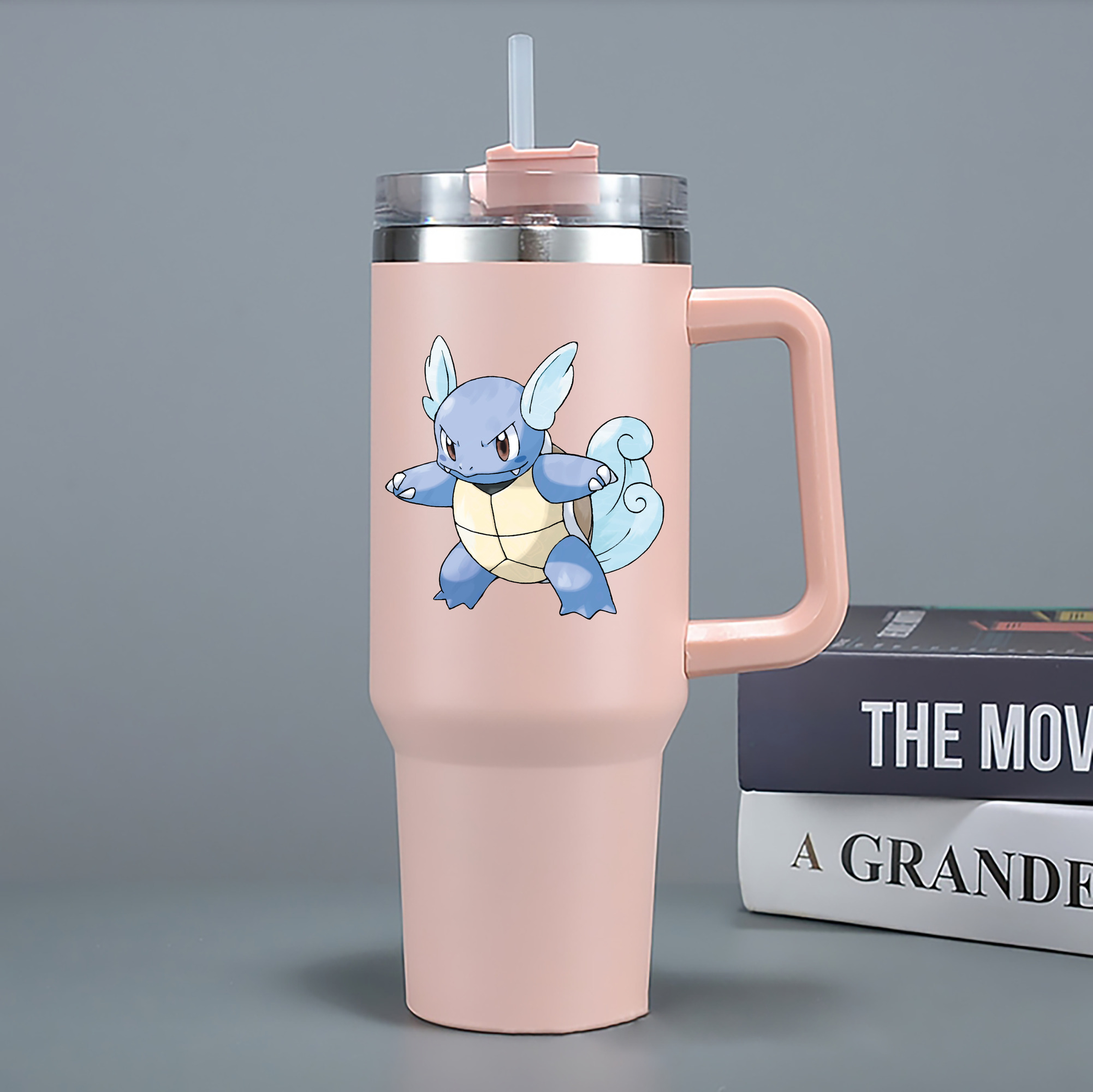 （画像用） ポケットモンスター Pokémon 1200mL車用タンブラー - クリスタルステッカー（プラスチックストロー付き）